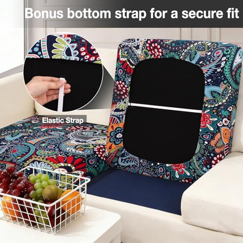 hyha 8Pcs Patio Cushion Covers, Stretch Outdoor Couch Cushion Covers Replacement, Washable Outdoor Chair/Sofa Slipcovers f...
