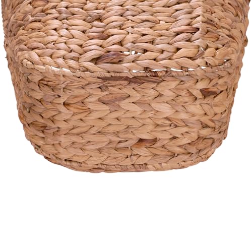 Household Essentials ML-4002 Tall Water Hyacinth Wicker Basket with Handles | Natural, Brown, Natural