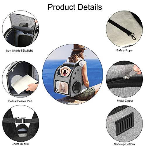 COVONO Expandable Pet Carrier Backpack for Cats, Dogs and Small Animals, Portable Pet Travel Carrier, Super Ventilated Des...