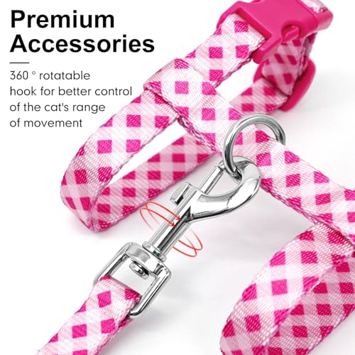 azuza Cat Harness and Leash Set for Safe Walking and Travel, Escape Proof Cat Harness, Lightweight Soft and Comfortable, A...