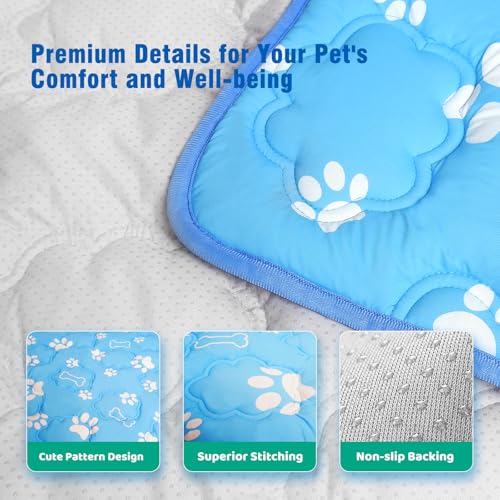 Dog Cooling Mat for Extra Large Dogs, Cool Dog Bed Mat for Indoor & Outdoor, Q-Max>0.5, Machine Washable Non-Toxic Pet Sel...