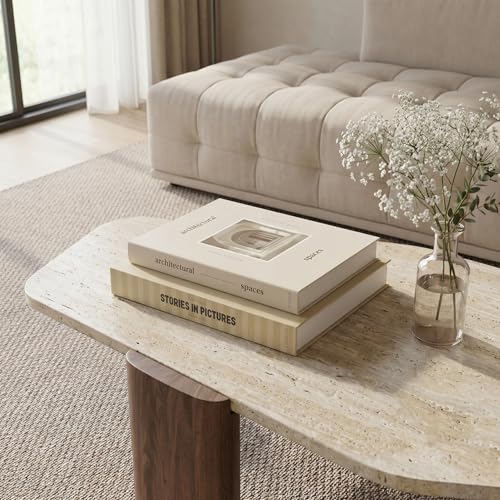Beautiful Decorative Books - Set of 2 Boxes Enhance Your Coffee Table, Bookshelf or Mantel Decor - Aesthetic Fake/Faux Boo...