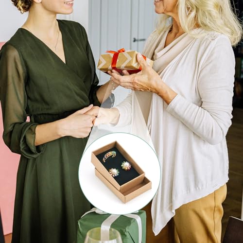 Craftdady 24pcs Tan Jewelry Gift Boxes 3 x 2 x 1 Inch Small Gift Boxes Cardboard Necklace Boxes Earring Pendants Boxes Rec...