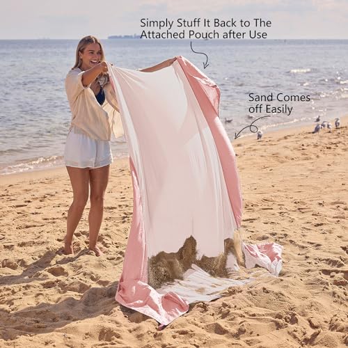 WEKAPO Beach Blanket Sandproof Waterproof, Extra Large Beach Mat, Oversized & Compact Sand Free, Quick Drying Beach Essent...