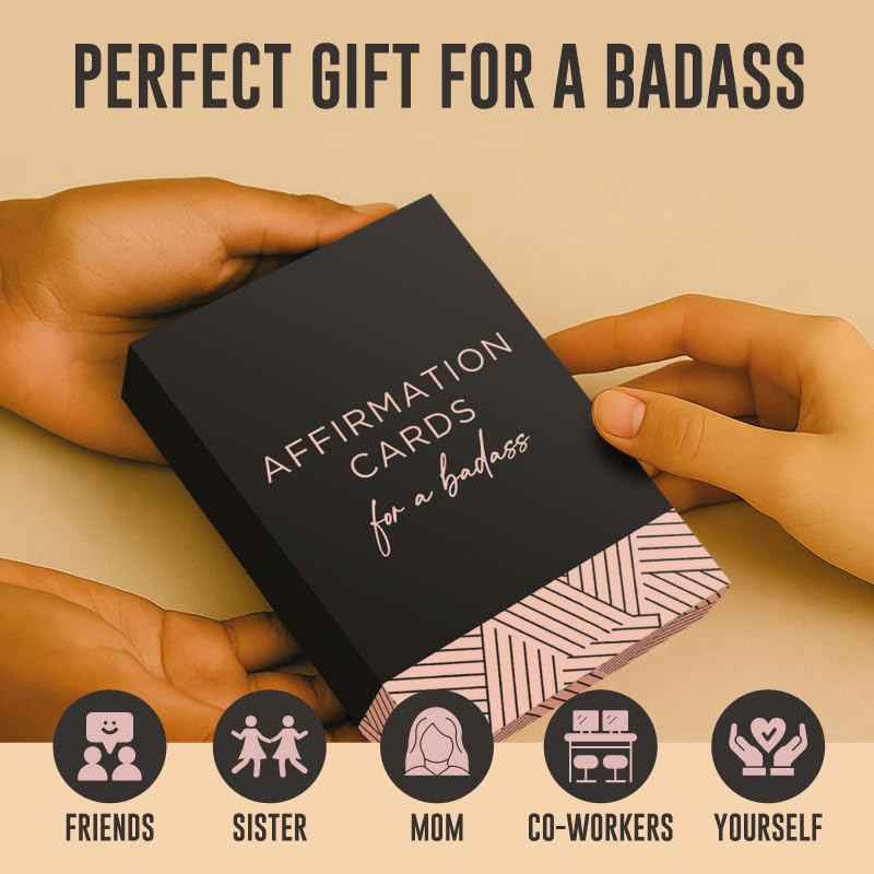 52 Badass Affirmation Cards for Women - Inspirational Gift for Her, Birthday Gifts for Women, Best Friend, Bestie, Self Ca...