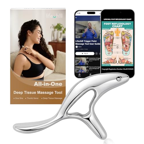 lifechill Trigger Point Massage Tool for Deep Tissue Massage & Gua Sha, HSA Muscle Scraper Tool for Full Body Pain Relief,...