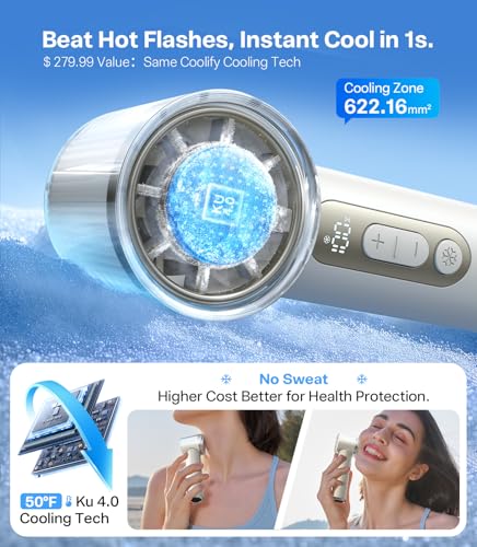 TORRAS COOLiFY iva Handheld Fan with Ice Cooler, [Chill by 50°F], 0-100 Adjustable Speed, Super Mini Powerful Portable Fan...