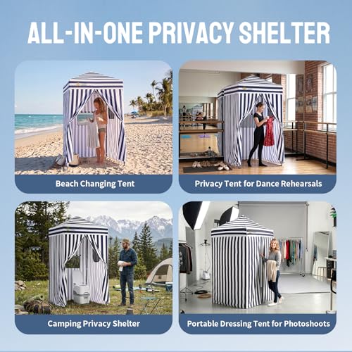 CROWN SHADES 4x4 Pop Up Changing Tent, Patented One Push Setup, Portable Changing Room, Privacy Canopy for Camping, Pool, ...