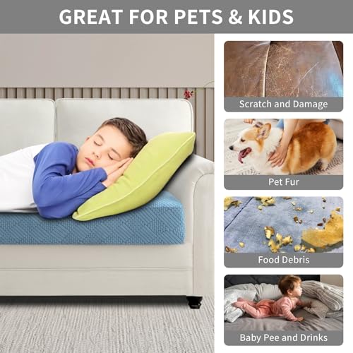 Easy-Going Waterproof Couch Cushion Covers for Couches and Sofas, Stretch Jacquard Sofa Seat Cover Replacement for Dogs, P...