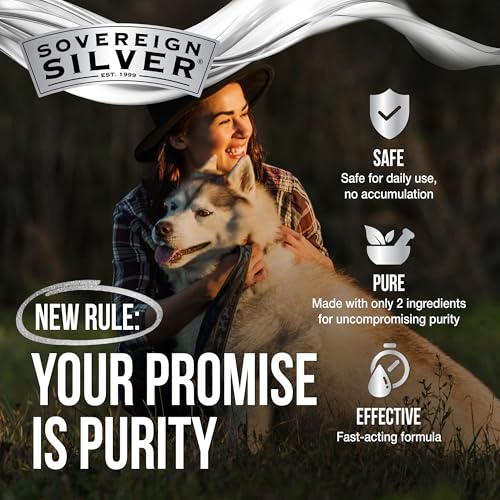Sovereign Silver Pets Immune Support - Colloidal Silver, Bio-Active Silver Hydrosol, for Dogs and Cats 10 ppm, Liquid Drop...