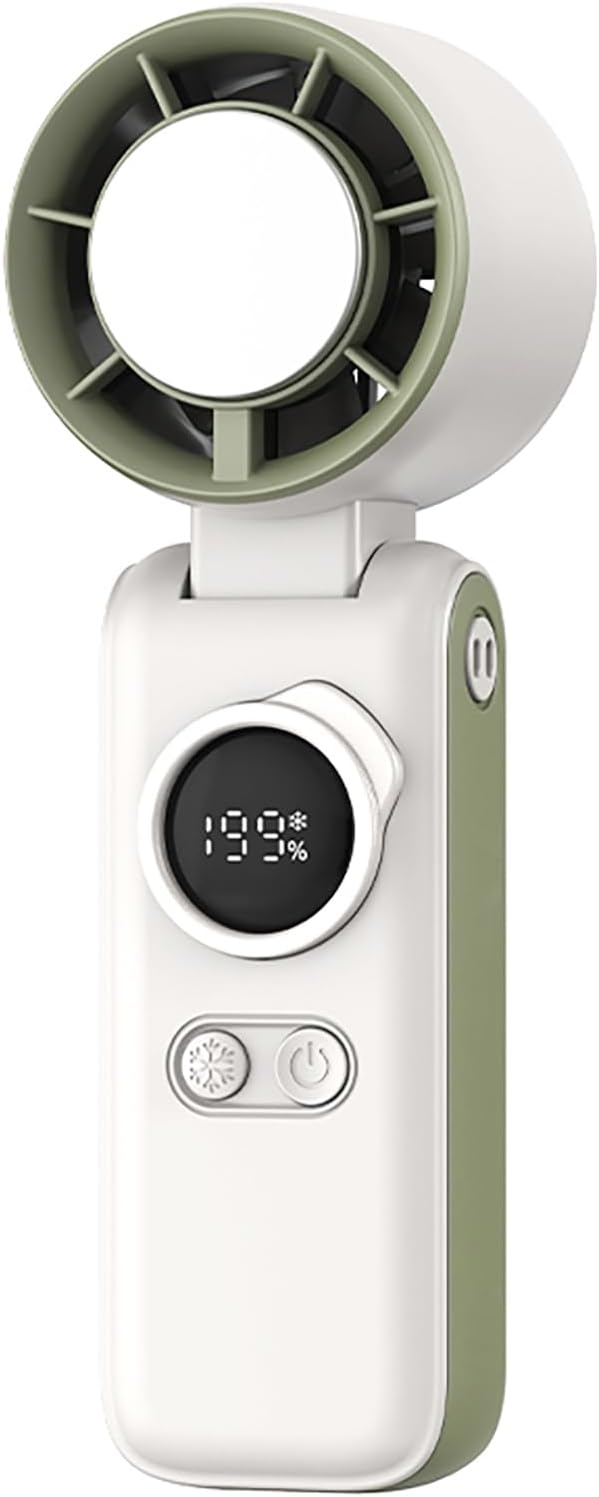 Portable Handheld Turbo Fan with Semiconductor Cooling - 6000mAh Rechargeable 3-in-1 Mini Fans (Hand/Neck/Desk),199 Speed/...