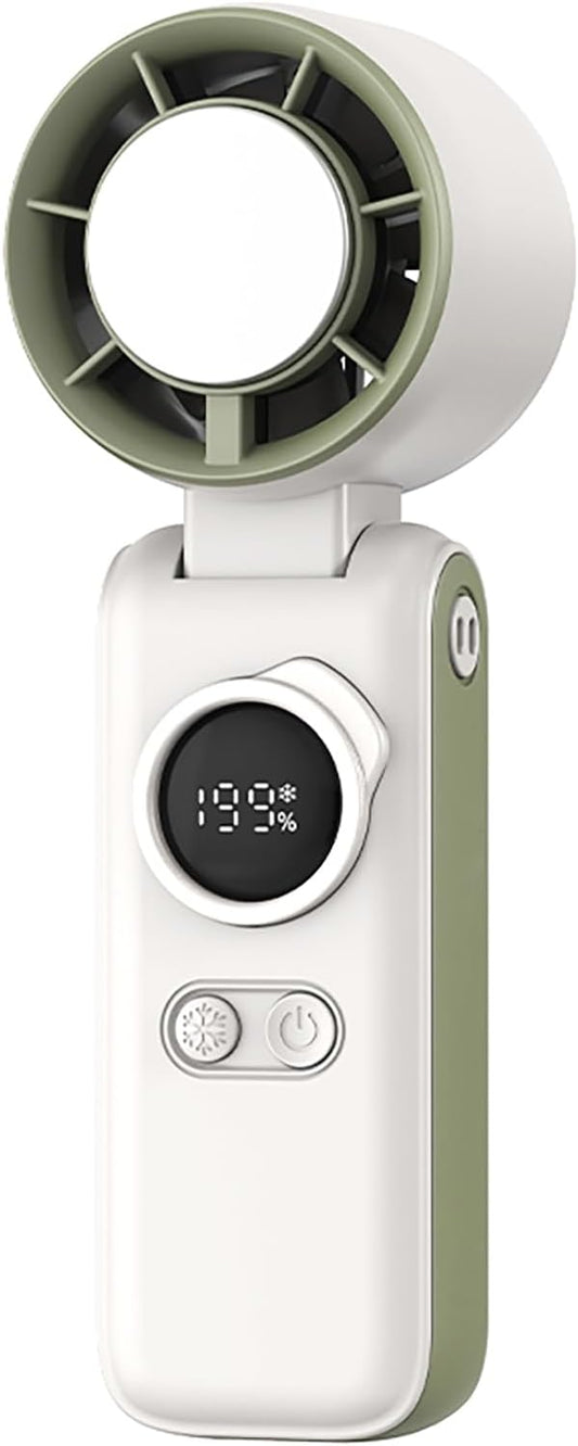 Portable Handheld Turbo Fan with Semiconductor Cooling - 6000mAh Rechargeable 3-in-1 Mini Fans (Hand/Neck/Desk),199 Speed/...