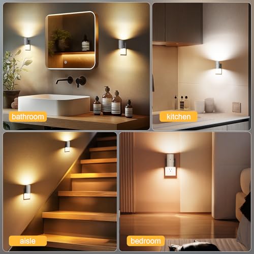 VOLISUN Night Lights Plug into Wall, Dimmable LED Nightlight with Dusk to Dawn Light Sensor, 0-100LM Adjustable Brightnes...