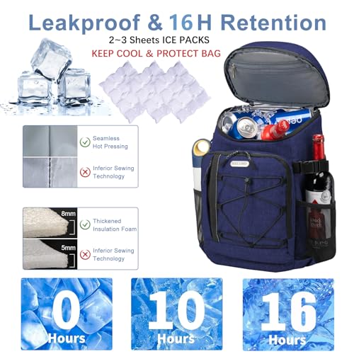 HXLGMD Backpack Coolers Insulated Leak Proof 30 Cans, Soft Sided Insulated Cooler Bags Ice Chest Backpack for Beach Travel...