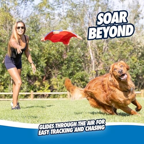 Chuckit! Flying Squirrel Fetch Dog Toy - Water Floating Flyer - Soft and Durable Polyester Canvas Construction - For Mediu...