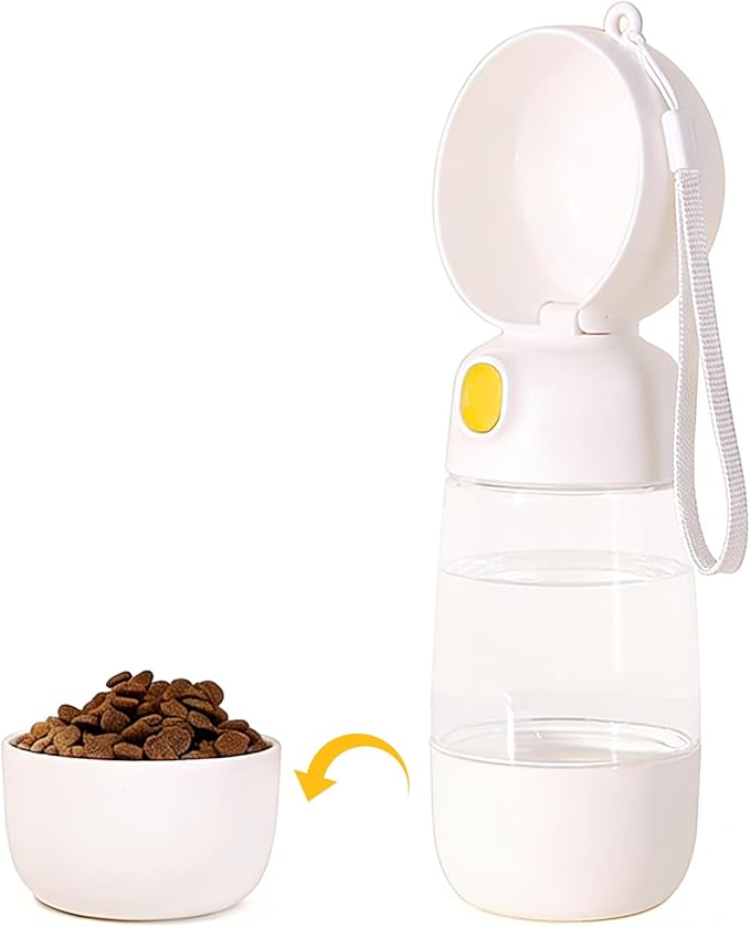 Dog Water Bottle with Food Storage Container & Water Dispenser Leak-Proof Portable Pet Puppy Essentials for Walking, Hikin...