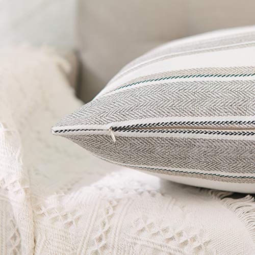 NATUS WEAVER mini Multi Color Stripe Pillow Case Soft Faux Linen Square Decorative Throw Cushion Cover Pillowcase with Hid...