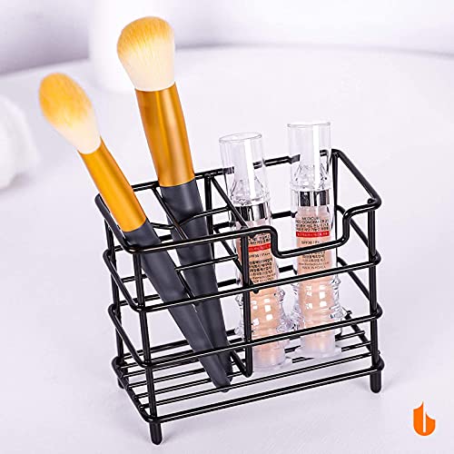 Urbanstrive 304 Stainless Steel Bathroom Toothbrush Holder Toothpaste Holder Stand Bathroom Accessories Organizer (Black, ...