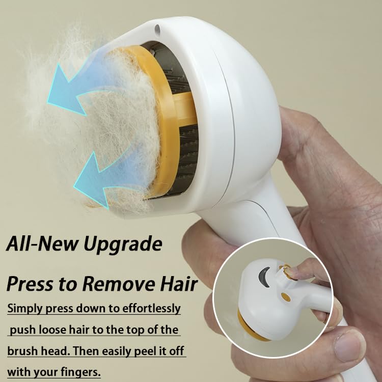 Zlveuzjs Pet Grooming Steam Brush, 3-in-1 Spray-on Hair Removal Comb for Long-Haired and Short-Haired Cats and Dogs