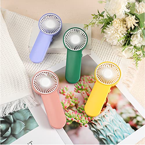Sumind 12 Pcs Small Personal Portable Fan Mini Handheld Bulk 1 Speed Electric Cute Battery Powered for Neck Lash Makeup Wo...