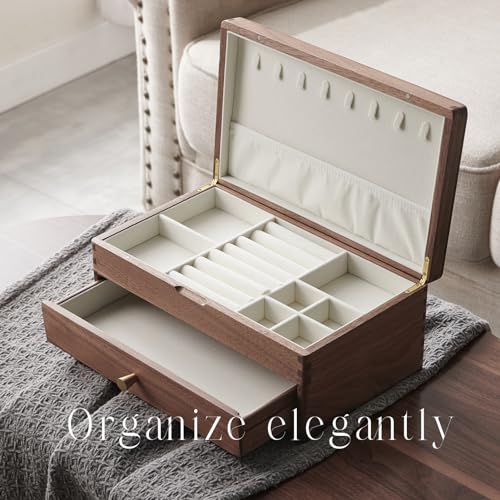 Beexchange Black Walnut Wooden Jewelry Box - Allwood, Handcrafted, Classic Jewelry Box. Jewelry boxes & organizers for Wom...