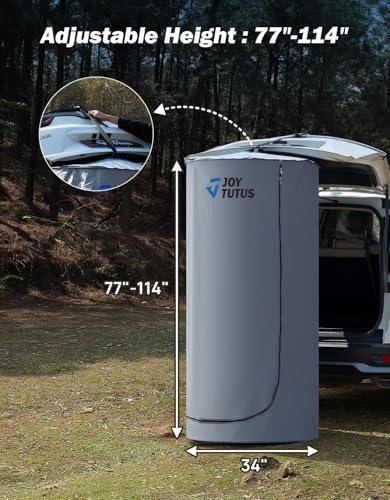 JOYTUTUS Pop-Up Shower Tent for Car, Easy Set-up SUV Tailgate Changing Tent with Suction Cups and Buckles for Beach, Outdo...