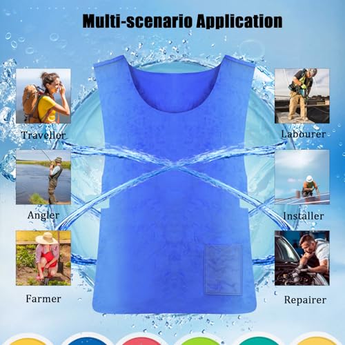 YCWF Cooling Ice Vest for Men Women,PVA Water Activated Evaporative Cool Cold Vest for Hot Weather Working Running