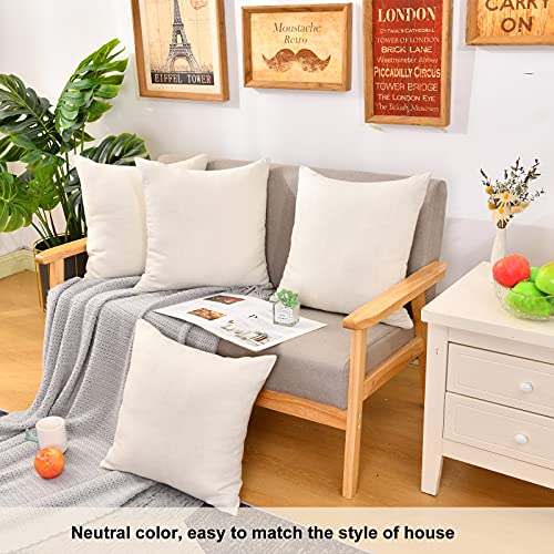 WANZELONYO Throw Pillow Covers Bulk Plain Linen Blank Couch Cushion Case for Vinyl Sublimation HTV Ironing Craft Embroider...