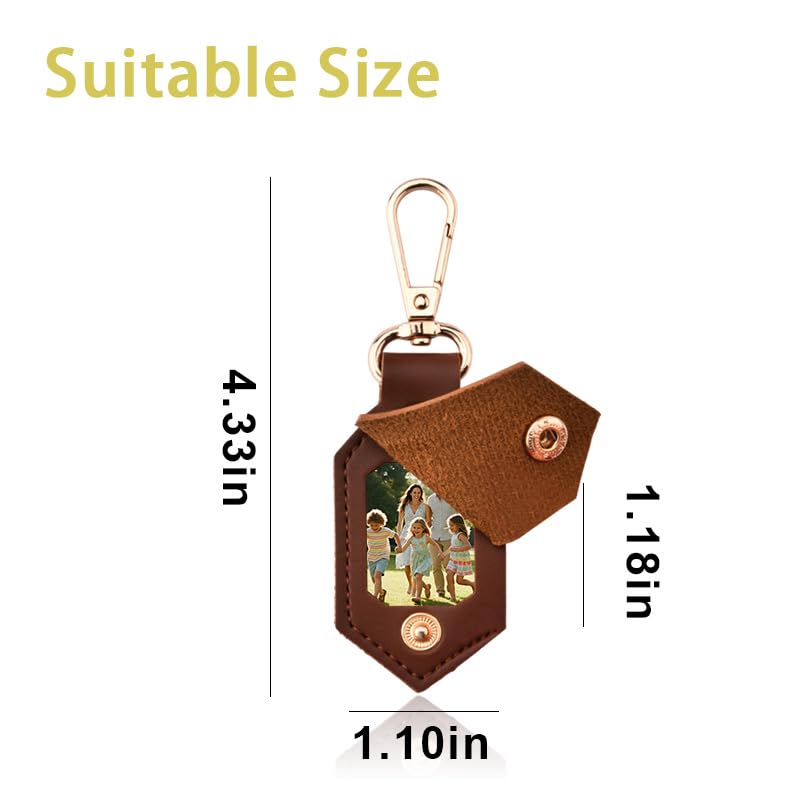Tofwaol Custom Photo Keychain Leather Personalized Keychain for Women Men Custom Keyring with Picture Diy Photo Key Chain