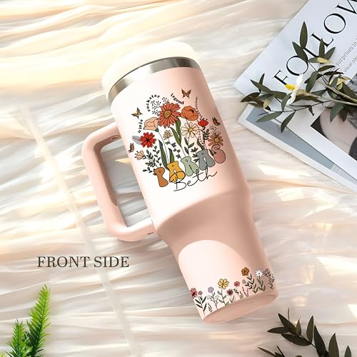 Personalized Para Tumbler with Handle, Custom Paraprofessional Floral Cup, Teacher Assistant Appreciation Gift, Back to Sc...