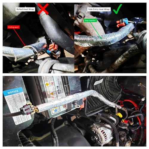 13mm - 1/2" Self Closed Aluminized Sleeve Heat Shield Protection Side Entry High Temp for Hoses, Wire Harnesses, Cables, A...