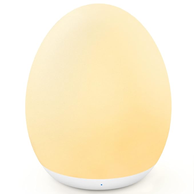 MediAcous Night Light for Kids, Baby Egg Light for Nursery, 7 Colors Changing & Stepless Dimming, Soft Silicone Touch Nigh...
