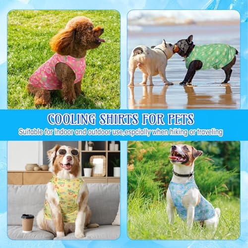 Dansydaisy 5 Pack Dog Cooling Shirts Quick Dry Vest Mesh Breathable Instant Cooling Dog Vest Lightweight Summer Beach Hawa...