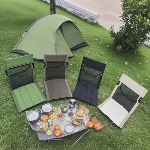 2 Pack Foldable Camping Chairs with Mesh Backrest,Ultra-Light Portable Beach Chairs with Carry Bag for Sunbathing Swimming...