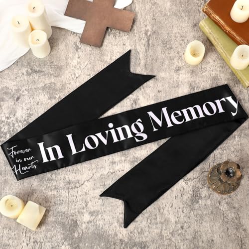 Fanfanwin Funeral Sash Memorial Wreath Sash Funeral Ribbon Celebration of Life Ribbon for Casket or Wreath Flowers Memoria...