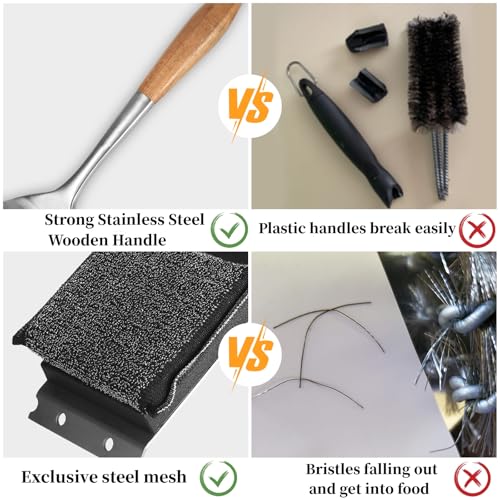 XUDAKAIXIN Grill Brush Bristle Free,Unique Steel Fibers Pad [Safe & Efficient] Perfect for Any Grill/Flat Tops Griddles,Sa...