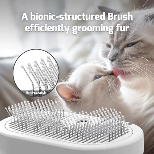 Pecait Cat Steam Brush for Shedding, 3 In 1 Steam Cat Brush Self Cleaning, Dog Brush for Long and Short Hair Dogs and Cat...