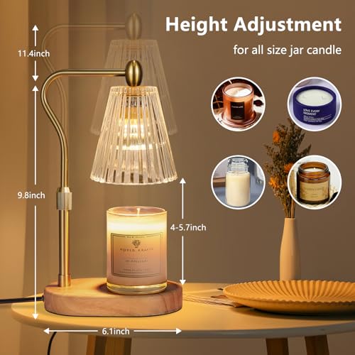 Engpure Candle Warmer Lamp with Timer and Dimmer Adjustable Height for Home Room Decor, Brithday Gifts for Women, Candle W...