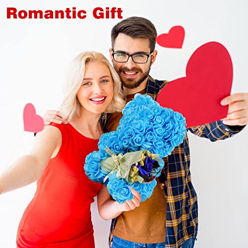 K KYMAKE Valentine's Day Gifts for Women, Handmade Rose Teddy Bear Flower Bear, Birthday Gifts for Her, Forever Preserving...