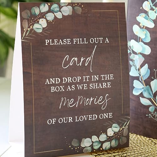 Kate Aspen Celebration of Life Memory Funeral Guest Book and Box for Memorial Service Bereavement Cards, Prayer Cards - Ha...
