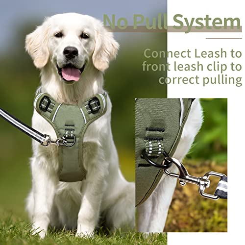HEELE Dog Harness, Dog Harness for Small Medium Large Dogs No Pull Adjustable Padded Reflective Harness with Handle for Wa...