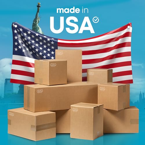 Medium Moving & Shipping Boxes 18 x 12 x 8 inches (5-Pack) - Extra Strength 200 lb vs Regular - USA-Made Corrugated Durabl...