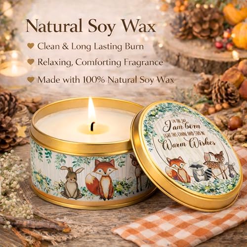 Majestic Zen Woodland Scented Candle 9-Pack Soy Wax Baby Shower Candle Favors - Natural Scented Candle Gift Set & Gender R...