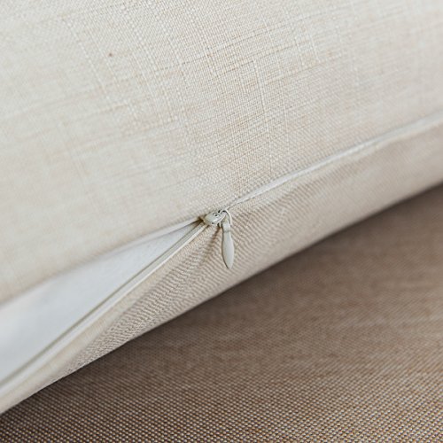 Jeanerlor Lined Linen White Throw Pillow Cover 12x20 inch Cushion Case from Home Decor for Baby/Children, (30 x 50 cm), Li...