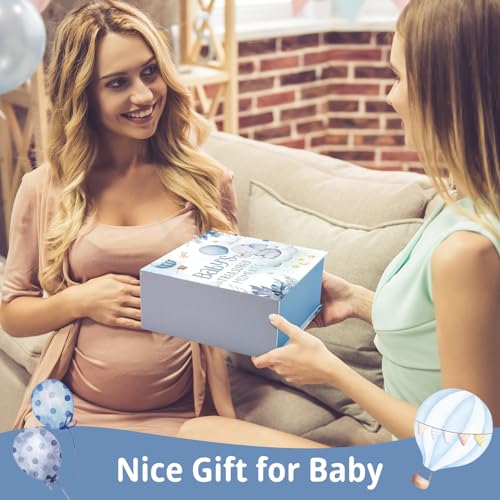 Beeveer Baby Keepsake Box Newborn Memory Organizer with 9 Labeled Compartments First Keepsake Book Gift Box for Pregnancy ...