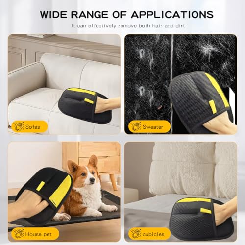 CAIBAO Electrostatic Pet Hair Removal Gloves: Quick Wiping - Reusable & Washable for Sofa Clothing Pet Beds Effortless Cat...