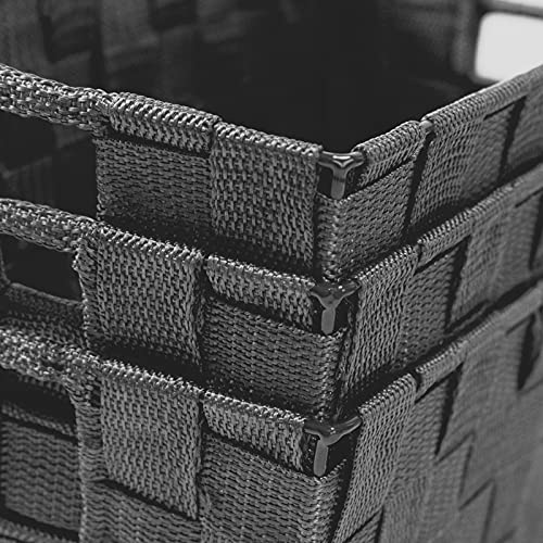 homyfort Woven Shelf Storage Tote Basket Bins Container, Storage Boxes Cube Organizer with Built-in Handles for Bedroom, O...