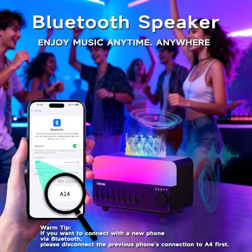 TMEHM 4-in-1 Sleep Sound Machine with White Noise & 8 Nature Sounds, Bluetooth Speaker, Night Light & Aroma Diffuser with ...
