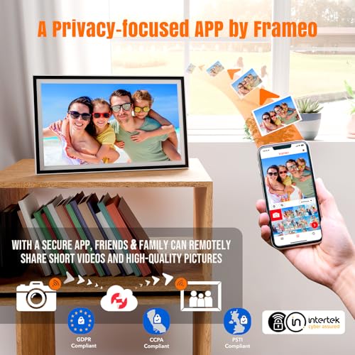 KPKUE Smart WiFi Digital Picture Frame - 15.6-inch Full HD Touchscreen, 64GB Electronic Photo Frame Wall Mountable for Hom...