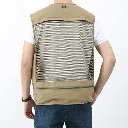 Perbai Men's Black Utility Fishing Vest Outdoor Summer Lightweight Work Photo Safari Cargo Vest